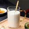 Copo Medidor de Vidro Copo de Leite Caneca Doméstica para Café da Manhã Espessado Resistente ao Calor Copo para Micro-ondas de Cozinha para Assar