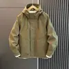Chaqueta con capucha de primavera y otoño transfronteriza, chaqueta de trabajo casual versátil de moda para hombre, cortavientos simple de color liso a la moda para exteriores