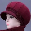 Gorro de Invierno para Mujeres de Mediana Edad y Mayores Abuela Mamá Persona Mayor Gorro Cálido Más Terciopelo Protección contra el Frío Lana Gorro de Punto para Señora Mayor