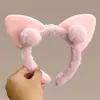 Faixa de Cabelo de Pelúcia com Orelhas de Gato Feminina 2025 Novo Estilo Grampo de Cabelo para Lavar o Rosto Cabelo Viagem Faixa de Cabelo Grampo de Cabelo Acessório de Cabelo Penteado