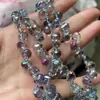 10 Piezas de 6 8mm Agujero Horizontal Cristal de Fresa Cuentas Sueltas Colgante de Borla Gota de Agua Material para Pendientes Collar Pulsera Hechos a Mano