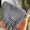 Novo cachecol de mohair liso feminino de inverno quente cachecol de lã tricotado espesso com franjas grossas masculino