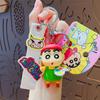 Chaveiro Autêntico da Série de Desenho Animado Crayon Shin-Chan, Pingente para Mochila Escolar, Pingente para Chave de Carro, Pequeno Presente para Casais
