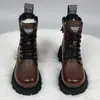 Botas Martin de suela gruesa para mujer, nuevo estilo invierno 2026, forradas de felpa y engrosadas para mayor comodidad, botines de moda y versátiles, botas de nieve cálidas para mujer