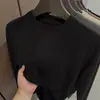 Suéter Masculino Gola Redonda, Pulôver Casual de Manga Longa Outono e Inverno, Camisa Básica Tricotada Lisa, Top, Exclusivo para Vendas Transfronteiriças