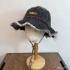 Sombrero de Pescador de Mezclilla de Ala Ancha Estilo Coreano para Niña Versátil Ala Ancha Rostro Mostrado Sombrero de Cubo Pequeño Sombrero Retro Rave Sombrero para el Sol para Hombre