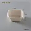 Tazón de Papel Desechable Ecológico Degradable Cuadrado Pulpa Caja para Ensalada Lonchera Refrigerio Ligero Almuerzo Postre Tazón Cuadrado Caja de Embalaje