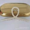Pinza para el pelo de metal coreano con galvanizado, ojo de gato, perla, strass, para la parte trasera de la cabeza, accesorios para el pelo, tocado simple, tiburón grande