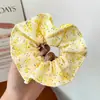 Goma de pelo estilo perezoso Flor de pelo grande estilo coreano Bufanda cuadrada de alta gama para niña Cuerda para el pelo Banda elástica Cuerda para el pelo Accesorios para el pelo