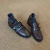 Novedad de Otoño Velcro Estilo Británico Boca Profunda Versátil Zapatos Pequeños de Cuero para Mujer Sin Cordones Tacón Bajo Cuero Suave Transpirables Mocasines