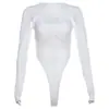 Body de Camiseta de Manga Larga para Mujer, Puro y Atractivo, con un Diseño Sexy Sutil, Transparente con Aberturas de Malla, Ajustado, Camiseta Base que Favorece la Figura