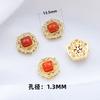 Caja Mágica de Superficie de Anillo Rojo del Sur Natural Accesorios de Joyería de Oro Real Chapado en Cobre DIY Hecho a Mano Pulsera Collar Accesorios Colgante Ruyi