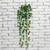 Colgante de pared de flor de rosa verde artificial Flor de pared verde Planta verde Colgante de flor de ratán Hoja de batata Orquídea colgante Decoración de vid