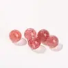 Pulsera de Cuarzo Fresa Natural, Cuentas de Cuarzo Fresa de Grano Completo con Reflejos Rosas, Llena de Encanto de Hada, Atrae el Amor, Cristal al por Mayor para Niñas