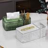 Lujo Ligero y Caja de Pañuelos de Alta Gama Creativa para Escritorio de Sala de Estar con Almacenamiento y Resorte Caja de Pañuelos de Papel Multifuncional