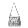 Bolsa de Axila Plissada da Moda para Mulheres Verão 2024 Nova Bolsa de Ombro Simples de Alta Qualidade Bolsa Transversal Versátil Tendência