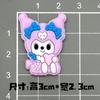 Tamaño pequeño Serie Kulomi Pegamento Suave de PVC Accesorios de Flor para Tarjeta de Cabello Infantil Parche de Flor de Pegamento de Crema Sanrio para Bricolaje
