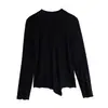 Nova Coleção Primavera 2026 Blusa Tencel Lyocell, Corte Justo, Casual, Versátil, Emagrecedora, Camiseta Elegante de Manga Longa 89591