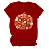 Amazon eBay sitio independiente moda personalizada mujer cuadros estampado leopardo lazo calabaza cuello redondo manga corta camiseta