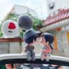 Decoración de coche pareja de dibujos animados creativa niños y niñas consola central rama de árbol accesorios de coche globo de confesión de coche
