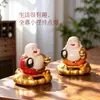 Novo Buda da Riso Solar Maitreya Buda Acenando Decoração de Carro Abertura da Casa Atração de Riqueza Ornamento de Manutenção da Paz Gato da Sorte Presente