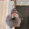 Lindo Colgante Llavero Bola de Pelo de Zorro, Encanto Creativo Personalizado de Peluche de Muñeca Durmiente de Gama Alta para Bolso, Pequeño Regalo
