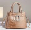 2024 Nuevo Estilo Piel Brillante Empalmada Transfronteriza Gran Capacidad Textura Patrón de Lagarto Bolso de Mujer de Alta Calidad Bolso Grande Bolso de Hombro Cruzado