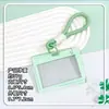 Porta-cartões transparente horizontal da moda para estudantes, cordão para crachá escolar, capa protetora para crachá, porta-cartão IC de comércio exterior no atacado