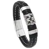 Pulseira de Joias Punk Hip-Hop Europeia e Americana Venda Quente Transfronteiriça Novo Estilo Pulseira de Couro Simples Tecida à Mão para Homens e Mulheres