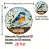 Placa Redonda de Lata Vintage com Animais Sorridentes em Desenho Animado, Placa Decorativa para Parede de Jardim e Pátio, Pintura Decorativa de Arte em Ferro