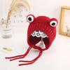 Ins Corea del Sur Estilo Extranjero Sombrero con Protección para los Oídos para Bebé Otoño e Invierno Felpa Cálido Bebé de Pocos Meses Sombrero de Color Contrastante con Doble Bola Invierno