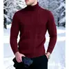 2026 Comercio Exterior Transfronterizo Otoño e Invierno Suéter Cálido de Punto para Hombre Cuello Alto Tejido de Trenza Talla Grande Suéter Base Pullover