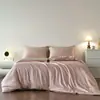 2026 Nuevo Estilo Seda de Hielo Lavada Juego de Cuatro Piezas Bicolor Satén Verano Fresco Ropa de Cama Lavable a Máquina