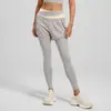 Calça Legging de Yoga Duas Peças Falsas Color Block Transfronteiriça, Anti-Exposição, Cintura Alta, Controle da Barriga, Sensação de Pele Nua, Respirável, Ajustada para Treino
