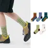 1726 Calcetines Infantiles al por Mayor 25 Otoño Nuevos Calcetines Cortos para Bebé de Moda Sin Costuras Bloque de Color Estilo Deportivo Calcetines de Algodón para Niños