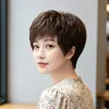 Peluca para mujeres de mediana edad y mayores, hecha de cabello humano real, diseñada para cubrir las canas, cobertura completa de la cabeza, natural para el uso diario