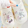 Acessório Laço Coelho Pequeno com Strass Acessório de Cabelo Feito à Mão Material DIY Flores para Sapato Crocs Pingente para Bolsa Ornamento Cartoon