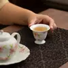 Xícara de Chá Cerâmica Pastel Pintada à Mão Conjunto de Chá Kung Fu Xícara de Anfitrião Xícara Única Xícara de Degustação de Chá Japonês Tigela Pequena de Chá