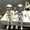 Estátua de Resina Transfronteiriça Estátua Alienígena Ufo de Resina Ornamentos Decorativos de Anão para Jardim Externo