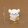 Paisagem em miniatura com filhote fofo de gravata borboleta, adoráveis acessórios de decoração DIY para casa de bonecas, pequenos enfeites para carro ou mesa