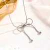 Collar de Cadena Hueso de Serpiente con Lazo de Acero de Titanio Antidesvanecimiento, Joyería para Mujer, Moda Europea y Americana, Sencillo y Versátil, Cadena de Clavícula de Alta Gama