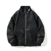 Otoño 2026 Nueva Chaqueta Casual para Hombre Estilo High Street Cuello Alto Piel Sintética Bordada Chaqueta Casual para Hombre
