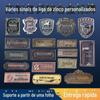 Placa de identificação fundida em liga de zinco Porta personalizada Logotipo de equipamentos de cozinha da indústria Aço inoxidável Cobre Estampagem Logotipo de marca registrada