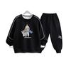 Conjunto de Roupa de Primavera e Outono para Meninos 2026 Novo Modelo Infantil Primavera Preto Estilo Regular Moletom Roupa Esportiva para Meninos Mais Velhos