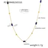 Collar de acero inoxidable Xinyixin ultrafino de piedra natural martillada cadena cruzada hecho a mano con cuentas lapislázuli cadena clavicular accesorios