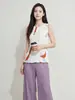 Top de tirantes plisado de alta gama Issey Miyake para mujer, Nuevo estilo de verano, Cuello redondo, Ceñido a la cintura, Adelgazante, Camiseta sin mangas plisada estampada