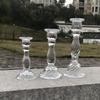 Candelabro de cristal con forma de columna romana europea, candelabro de cera de cristal transparente clásico nórdico, decoración para bodas y el hogar, venta al por mayor
