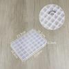 Caja de almacenamiento de aparejos de pesca transparente de embalaje de rejilla fija 42 piezas diy accesorios con cuentas organizador caja de plástico