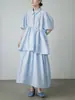 Vestido Retro Japonés con Cuello de Muñeca Nuevo Primavera-Verano Qianhe para Mujer, Vestido Largo Holgado con Diseño de Manga Abullonada