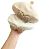 Boina para Niña Bebé Primavera Otoño Invierno Estilo Coreano Moda Tejido Lana Sombrero de Pintor para Bebé Niño Pequeño Niña